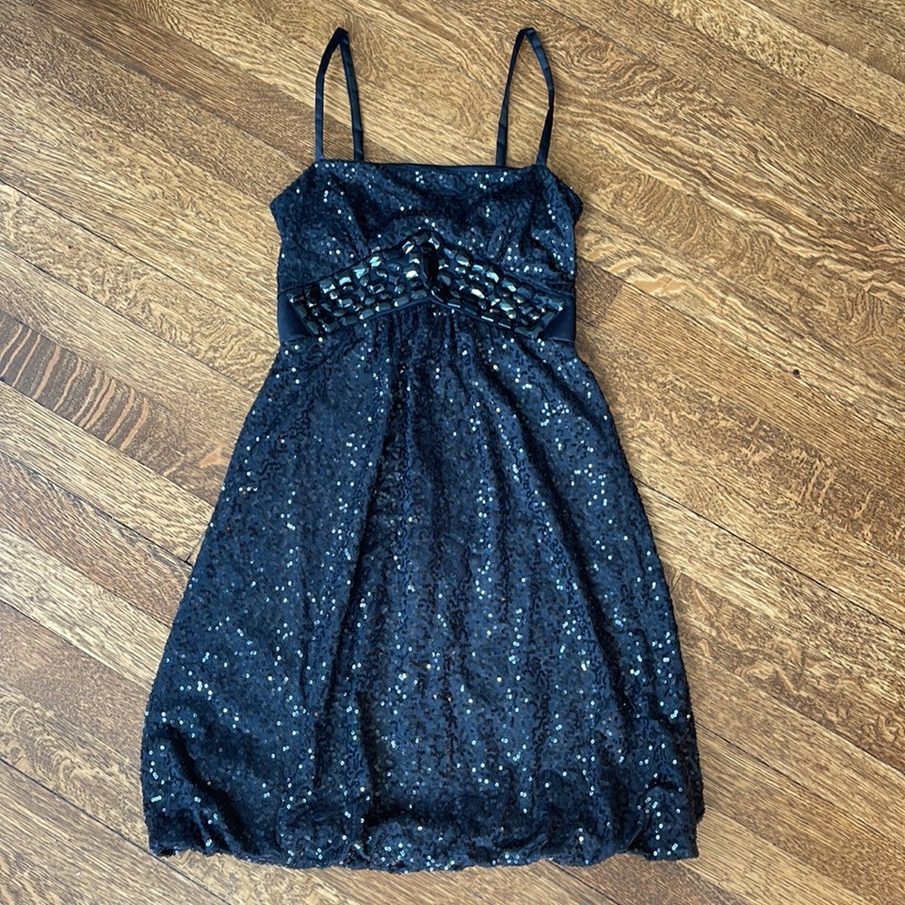 Black sequins cocktail dress
